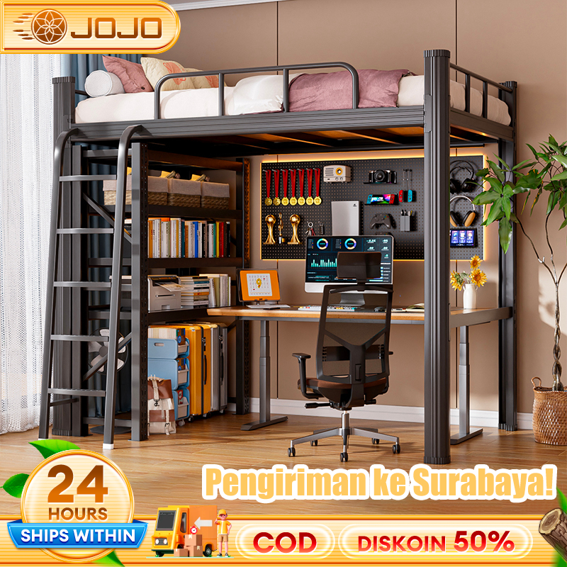 Tempat Tidur Tingkat Tempat Tidur Besi Tingkat Atas Ranjang Besi Tingkat Ranjang Susun Mezzanine Bed