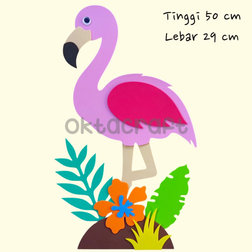 1 set ( 50×29 cm )/hiasan burung flamingo/hiasan rumput/hiasan bunga/hiasan dinding kelas tk/hiasan 