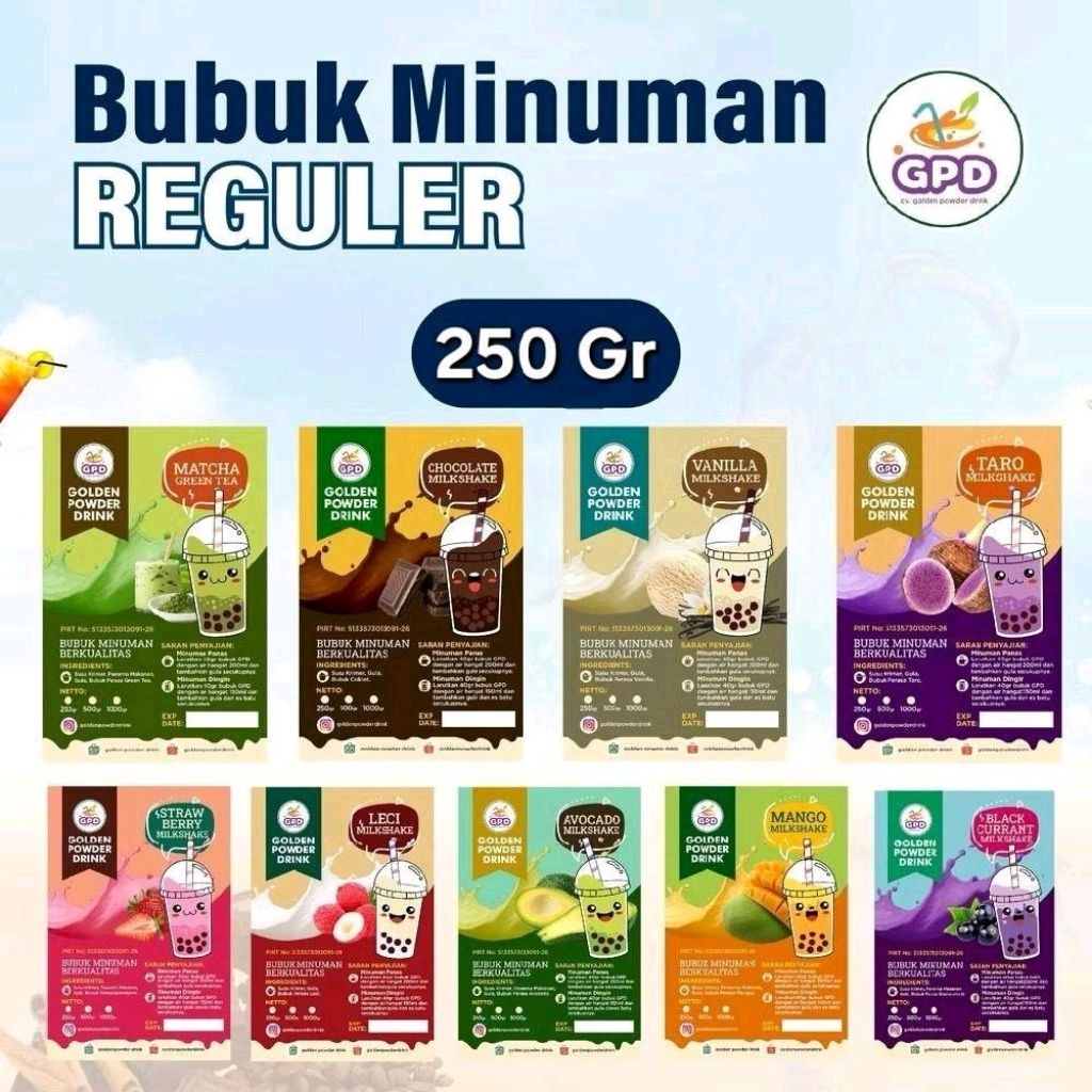 

BUBUK MINUMAN REGULER GOLDEN POWDER DRINK 250 GRAM