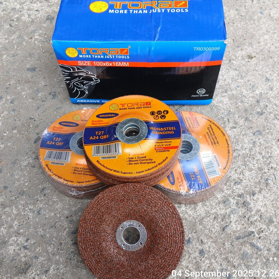(25 PCS) WD Grinding Wheel 4" x 6 mm Mata Gerinda Poles Batu Gerinda Poles Besi By TORA
