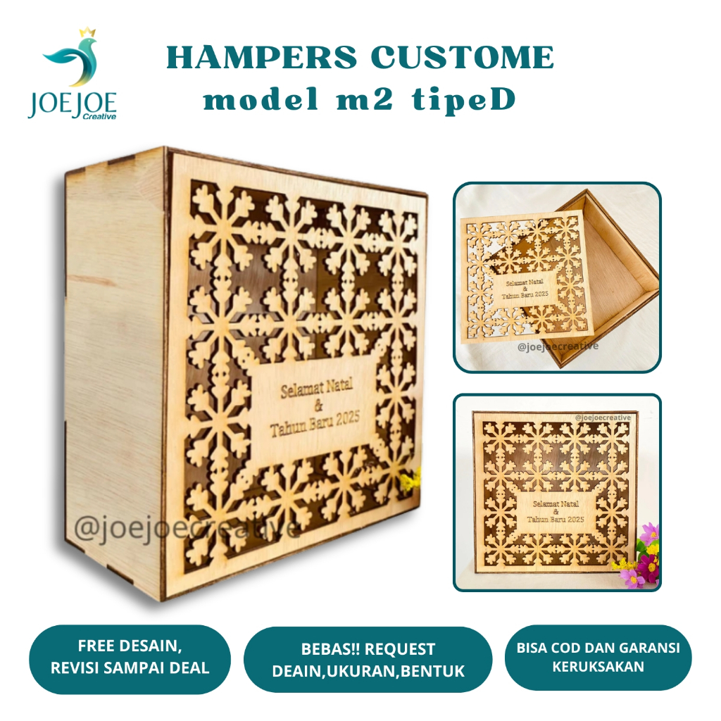 

BOX HAMPERS NATAL DAN TAHUN BARU/ BOX KAYU / GIFT NATAL BOX HAMPERS M2 TIPE D