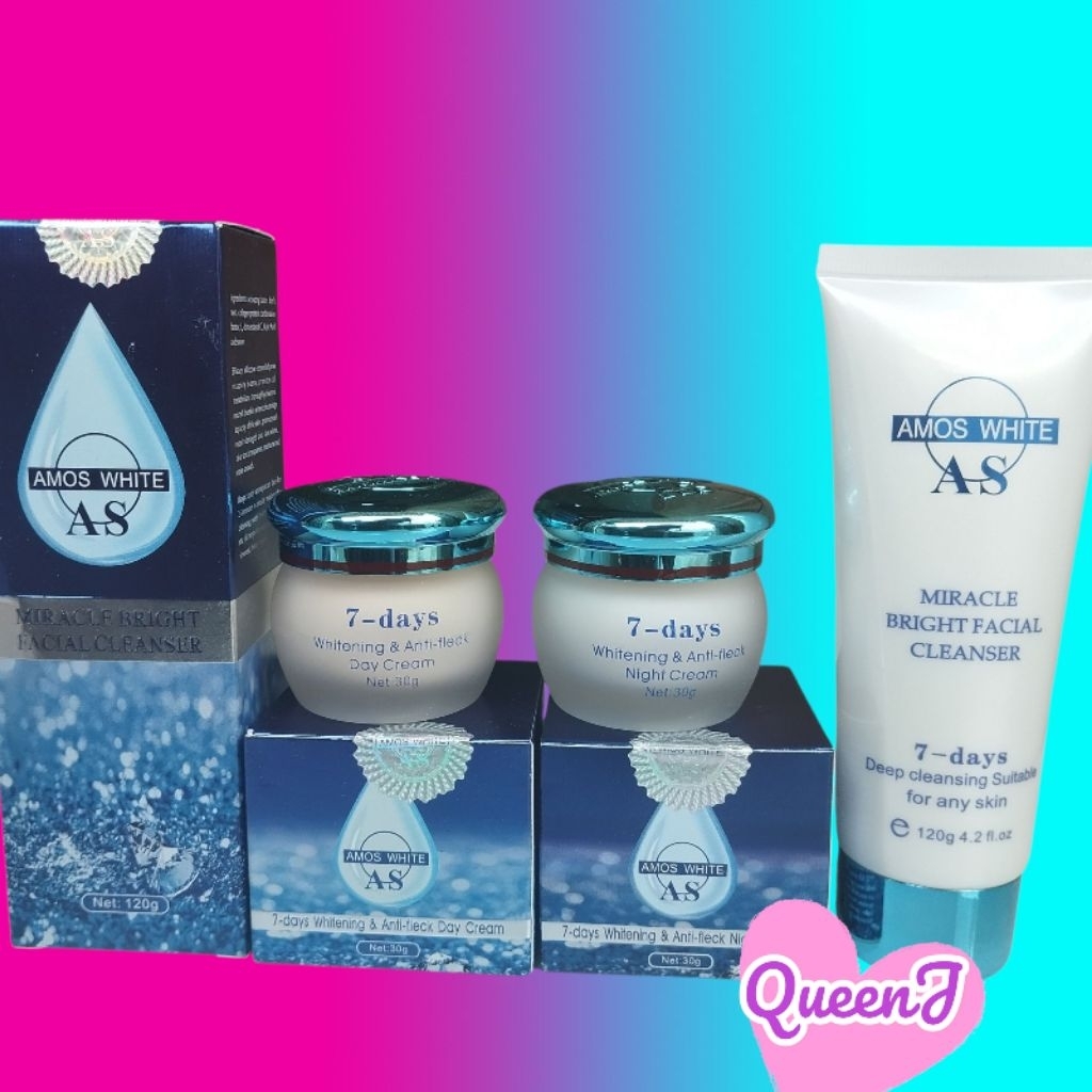 PAKET PEMUTIH WAJAH AMOS WHITE SABUN CREAM SIANG MALAM