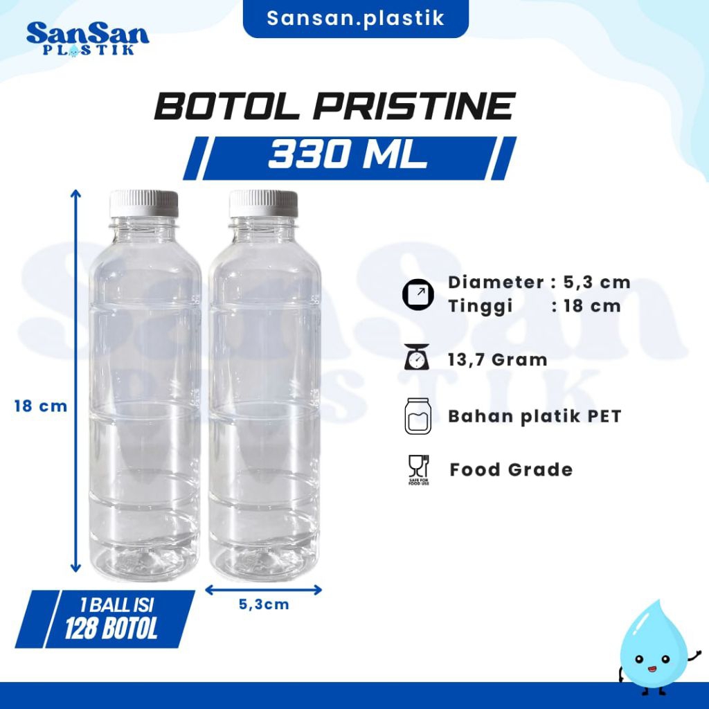 Botol Almond 330 ml @863 isi 128 botol / Botol Plastik 330 ml