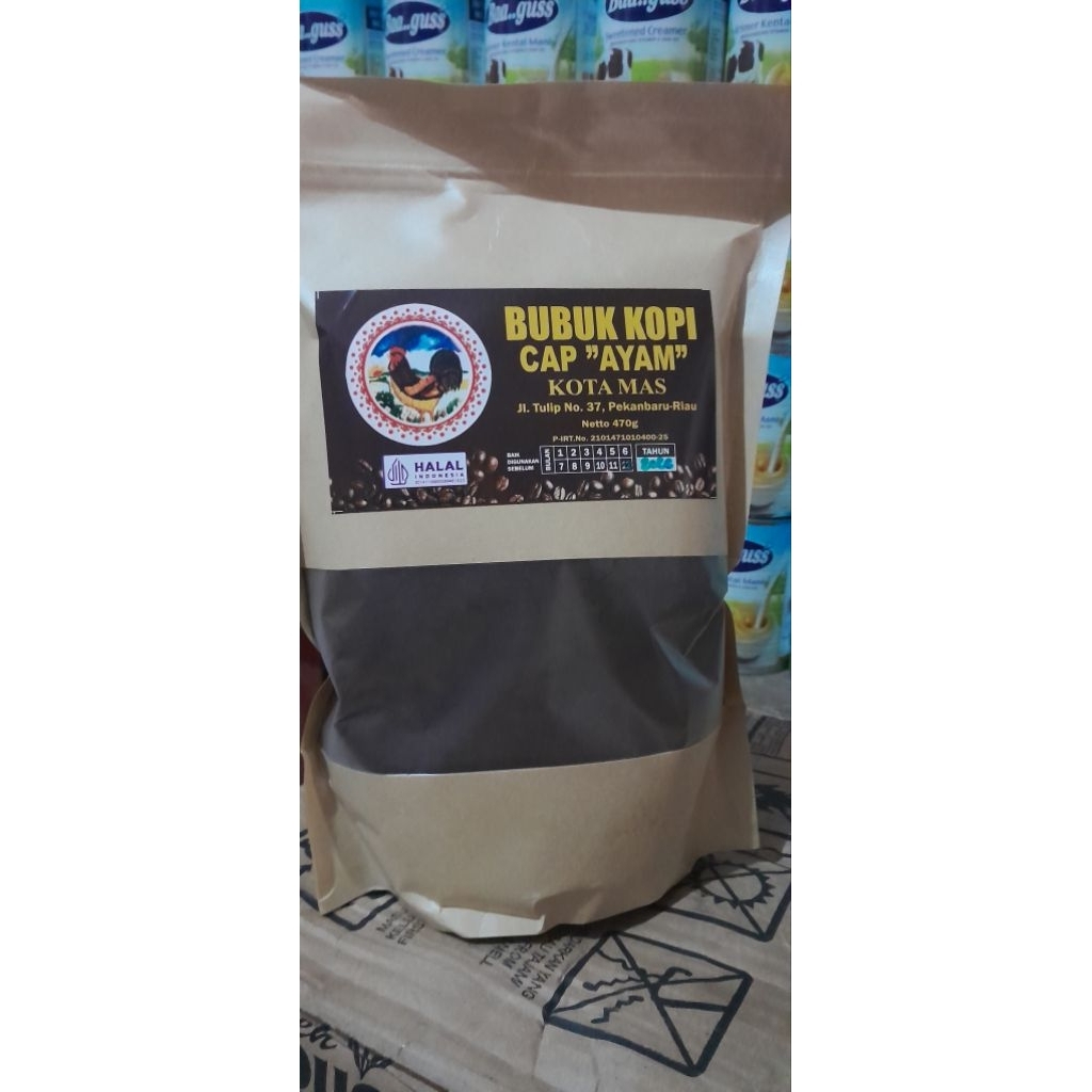 

Kopi bubuk hitam cap ayam 460g
