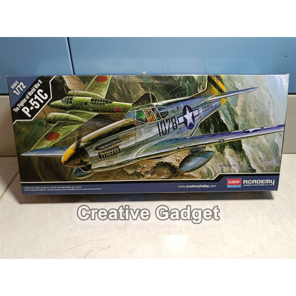 ✅ Pesawat Tempur P-51C ( P51 Mustang ) US Fighter Aircraft WWII - Model kit Academy 1/72