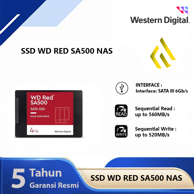 SSD WD Red SA500 4TB - SSD Internal SATA for NAS