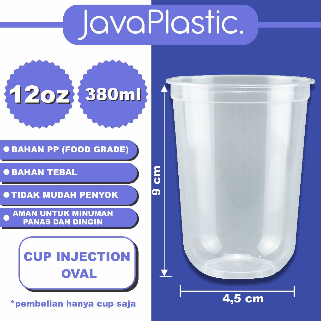 JAVAPLASTIC Cup Injection THINWALL CUP / 12oz / 380ml THINWALL CUP PLASTIK TEBAL MURAH