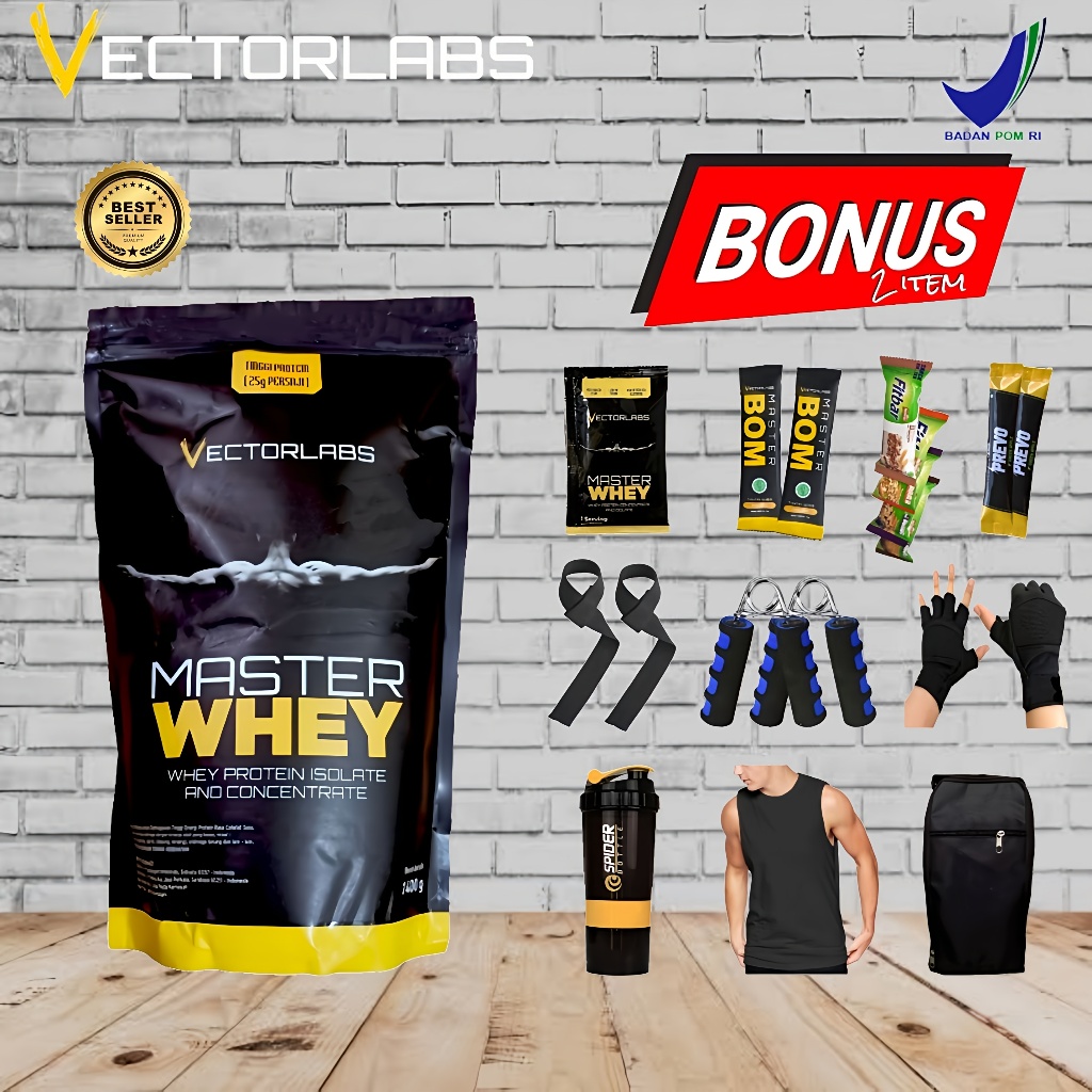 Vectorlabs Master Whey Protein Isolate Concentrate 3 lbs Suplemen Fitness Whey Protein 1,4kg