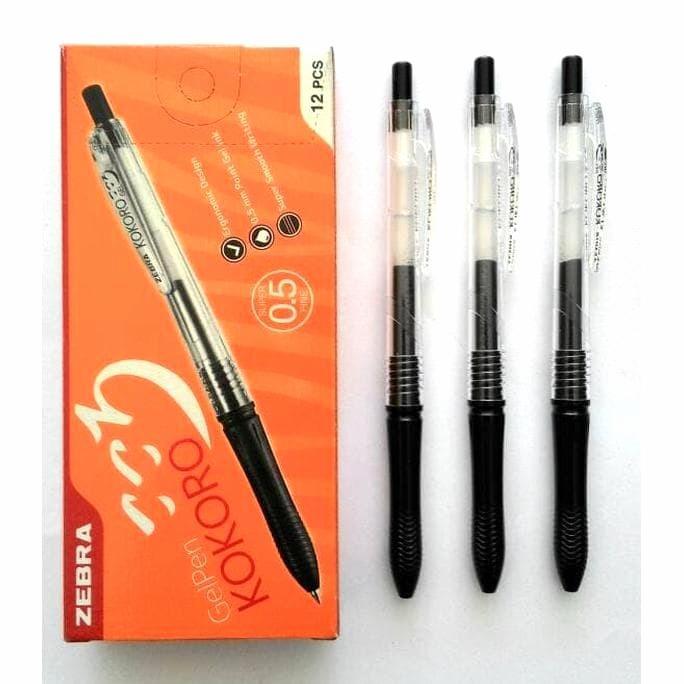 

ZEBRA Kokoro Gel Pen Hitam 0.5mm - 1 PCS pulpen gel pena