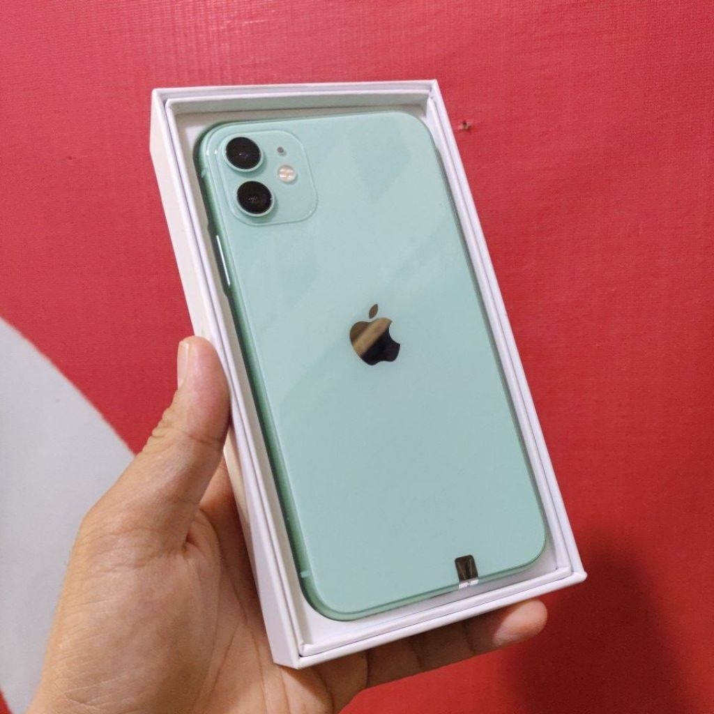 IPHONE 11 128 GB HIJAU MUDA ASLI ORIGINAL
