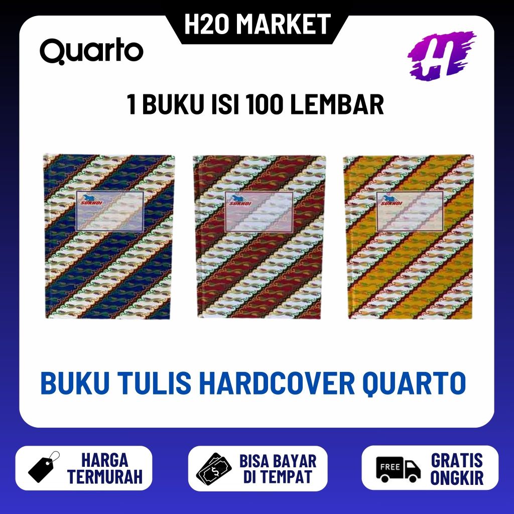 

Buku Tulis Hardcover Quarto Sukhoi 100lembar /Kuarto 100lbr ( 1 PCS )