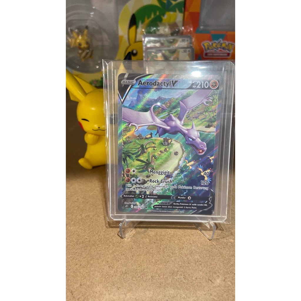 Kartu Pokemon Aerodactyl V SR AA Kartu Pokemon Lost Origin TCG Indonesia Neraka Sirna