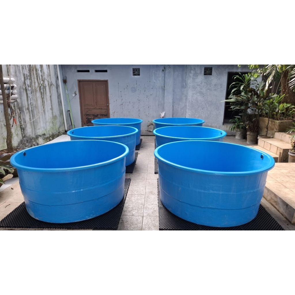Bak Kolam Ikan Fiber Bulat Diameter 150cm Tinggi 75cm