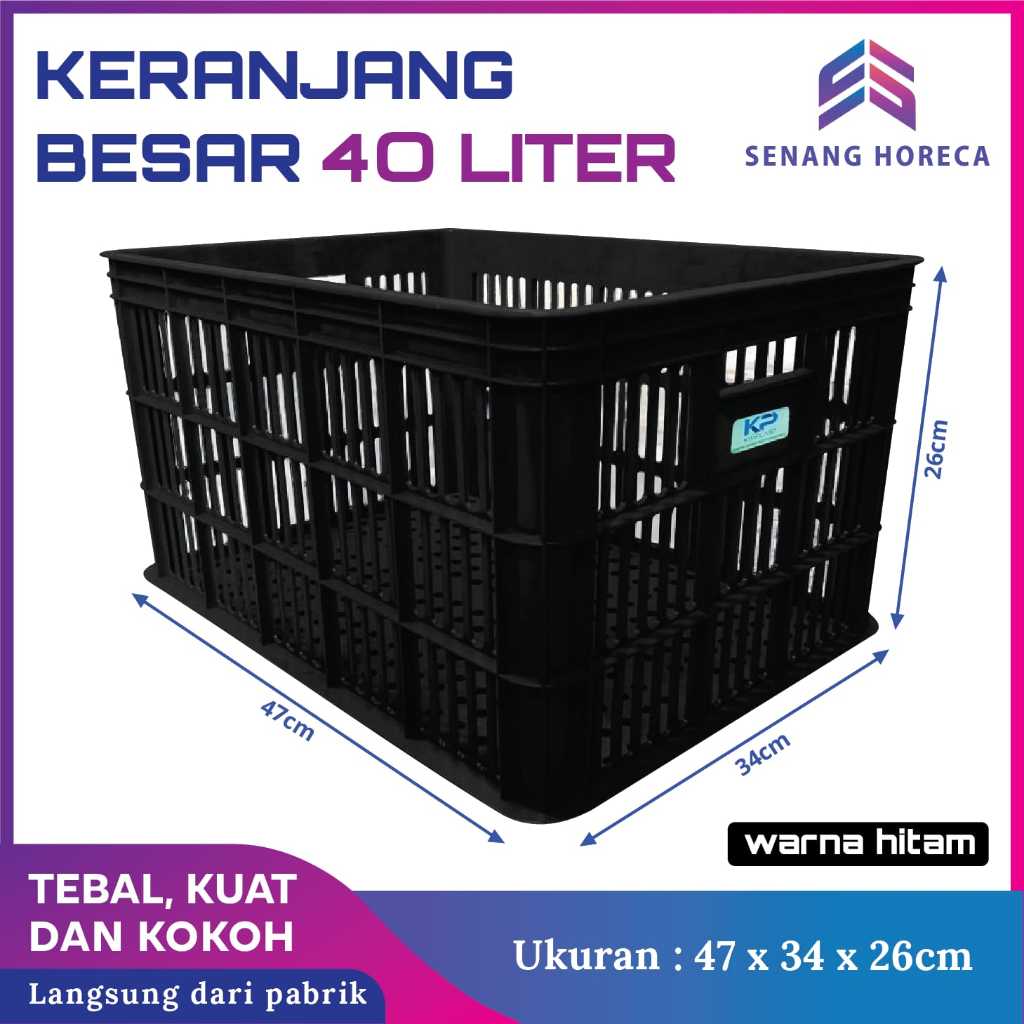 Keranjang Industri murah / Keranjang Krat Piring Mangkok / KERANJANG SERBA GUNA 40 LITER KIMPLAST