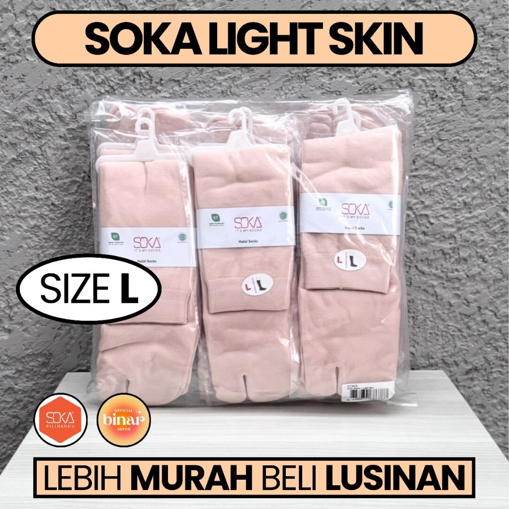 [1 LUSIN] SOKA JEMPOL LIGHT SKIN SIZE L, Kaos Kaki Jempol Kaos Kaki Muslimah Kaos Kaos Kaki Murah Ka