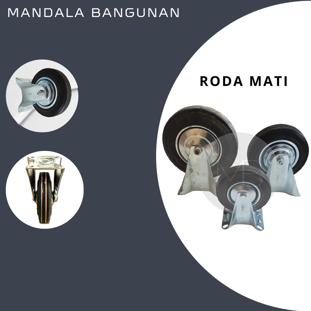 Roda Mati 3" 4" 5" 6" 8" Inch | Roda Troli / Gerobak / Rak Dorong Kuat & Awet