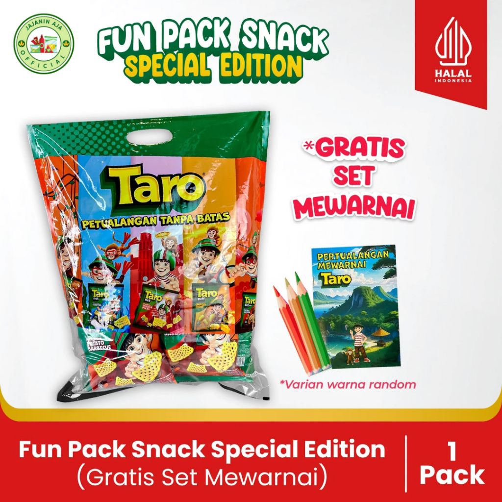

Fun Pack Snack Anak Special Edition - Paket Hampers Jajanan Anak + Bonus Set Mewarnai 3 Pensil Warna