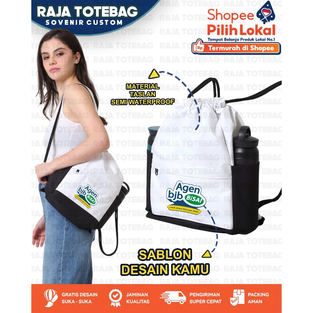 RAJA TOTEBAG - CUSTOM TAS SERUT RANSEL - TAS SERUT PROMOSI - TAS SERUT OLAHRAGA - CUSTOM SABLON - TA