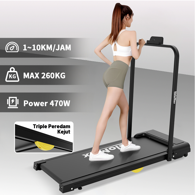 Ready Stock [VeloMax ] Treadmill listrik, treadmill lipat portabel, treadmill berdaya rendah/matras