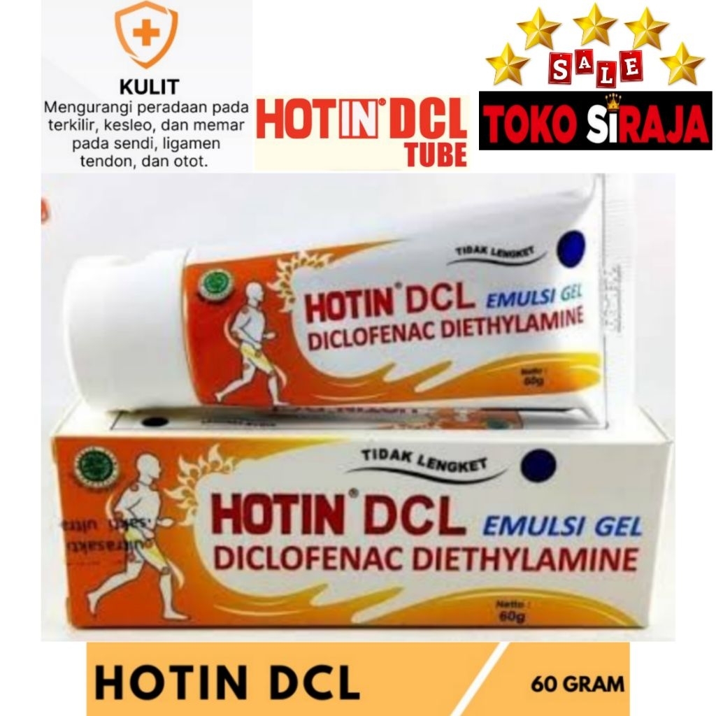 HOTIN DCL EMULSI GEL 60 GRAM / HOT IN CREAM DCL 60 G / HO TIN DCL 60 GR PEREDA NYERI SAKIT OTOT PEGA
