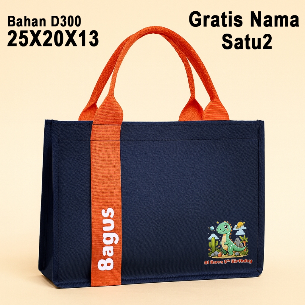 

Tas Hampers Premium Ulang Tahun anak custom Dino Bahan D300