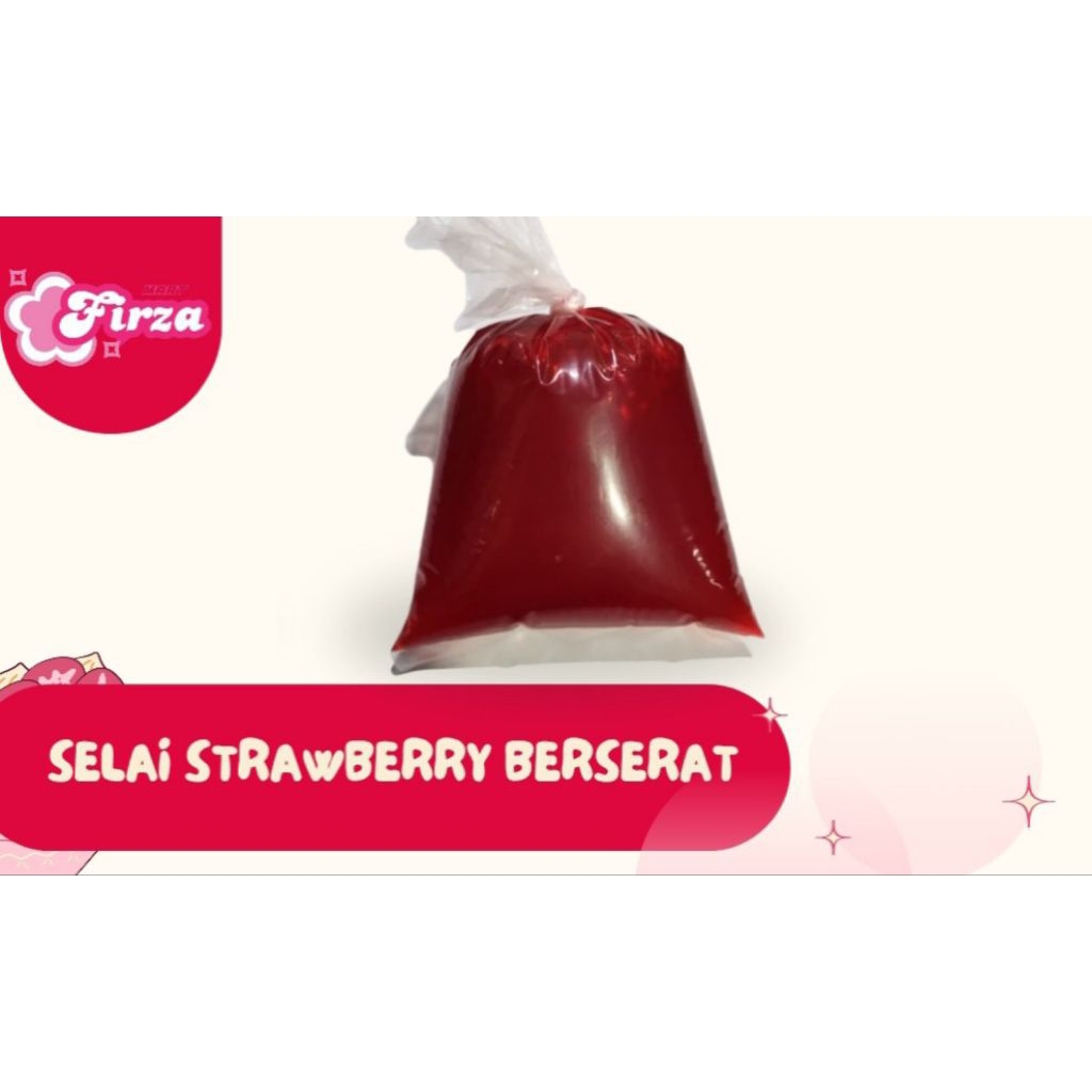 

Selai strawberry berserat 250gr | selai buah | Firza mart