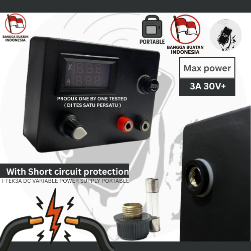 POWER SUPPLY - PSU 3 AMPER plus KABEL- I-Tek 3A DC Power supply pencatu daya Digital Ampere Original
