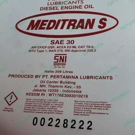 OLI PERTAMINA MEDITRAN S SAE 30 / 209 LITER / BISA COD / DI JAMIN BERKUALITAS
