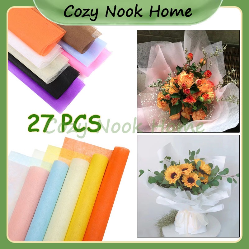 

27PCS Kertas Tisu Buket Non Woven Wrapping Flower Furing Splan Bond Ukuran 50X50cm / Tissue Bunga / Kertas Bunga