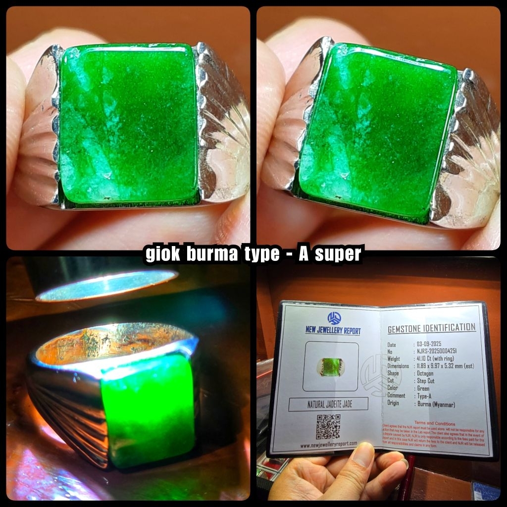 natural giok kotak burma myanmar ( type - A kristal )