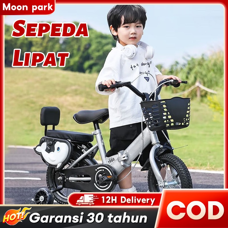 Sepeda Anak Laki Laki BMX 2-12 Tahun Lipat Ringan Roda Bantu Ban Karet Aman Sepeda Anak 2 Tahun