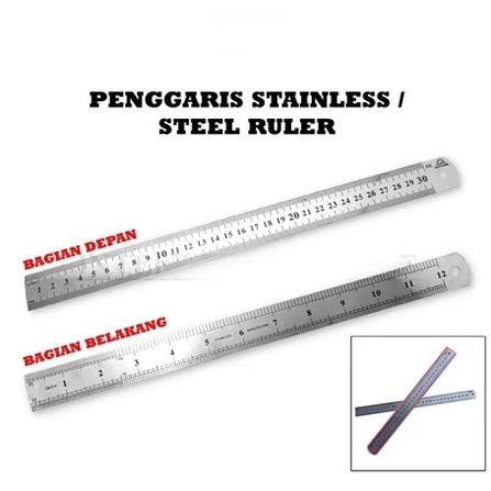 

Penggaris Pengukur Alat Meteran Besi Stainles Kebutuhan Kantor Sekolah ruller 30 Cm Premium Quality
