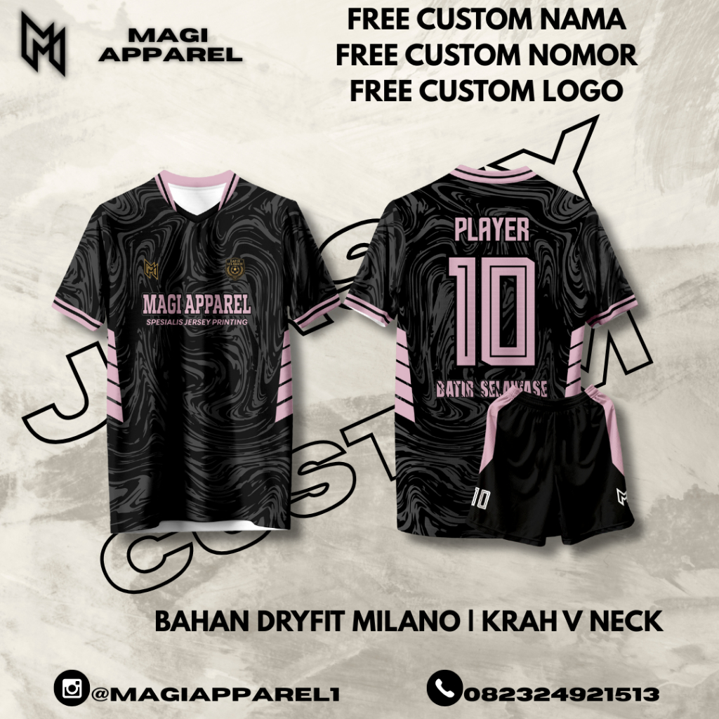 Jersey Futsal Gratis Nama Nomor Punggung || Jersey Bola Printing Gratis Nama Logo || Jersey Hitam Pi