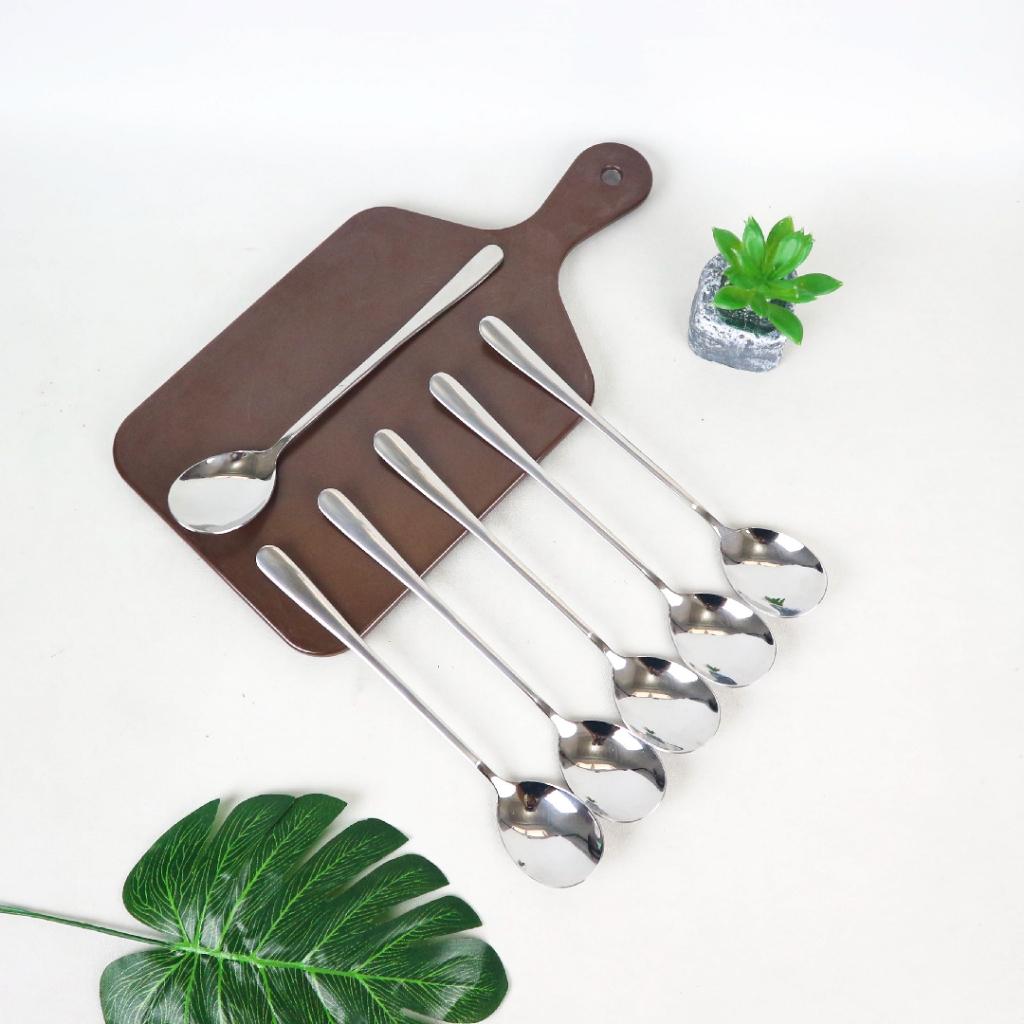 UBAOSHANG Korean Spoon Sendok Makan Korea Isi 6 Pcs Cutlery Silver