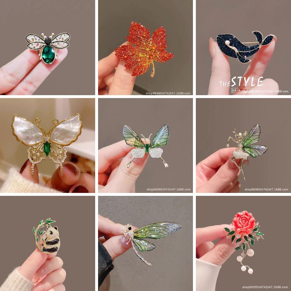 Bros Wanita Lianhua Bunga Mawar Mutiara Daun Enamel Hijau Elegan Klasik Oriental Alloy Aksesoris Hij