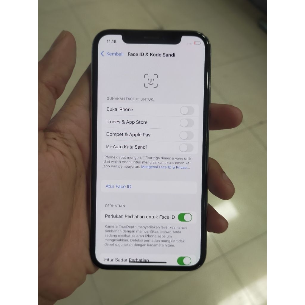 Apple iPhone X 256GB white  inter Jaringan All operator Fullset