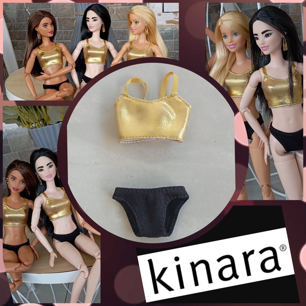 Baju Renang Black Gold Barbie Doll Original Mattel