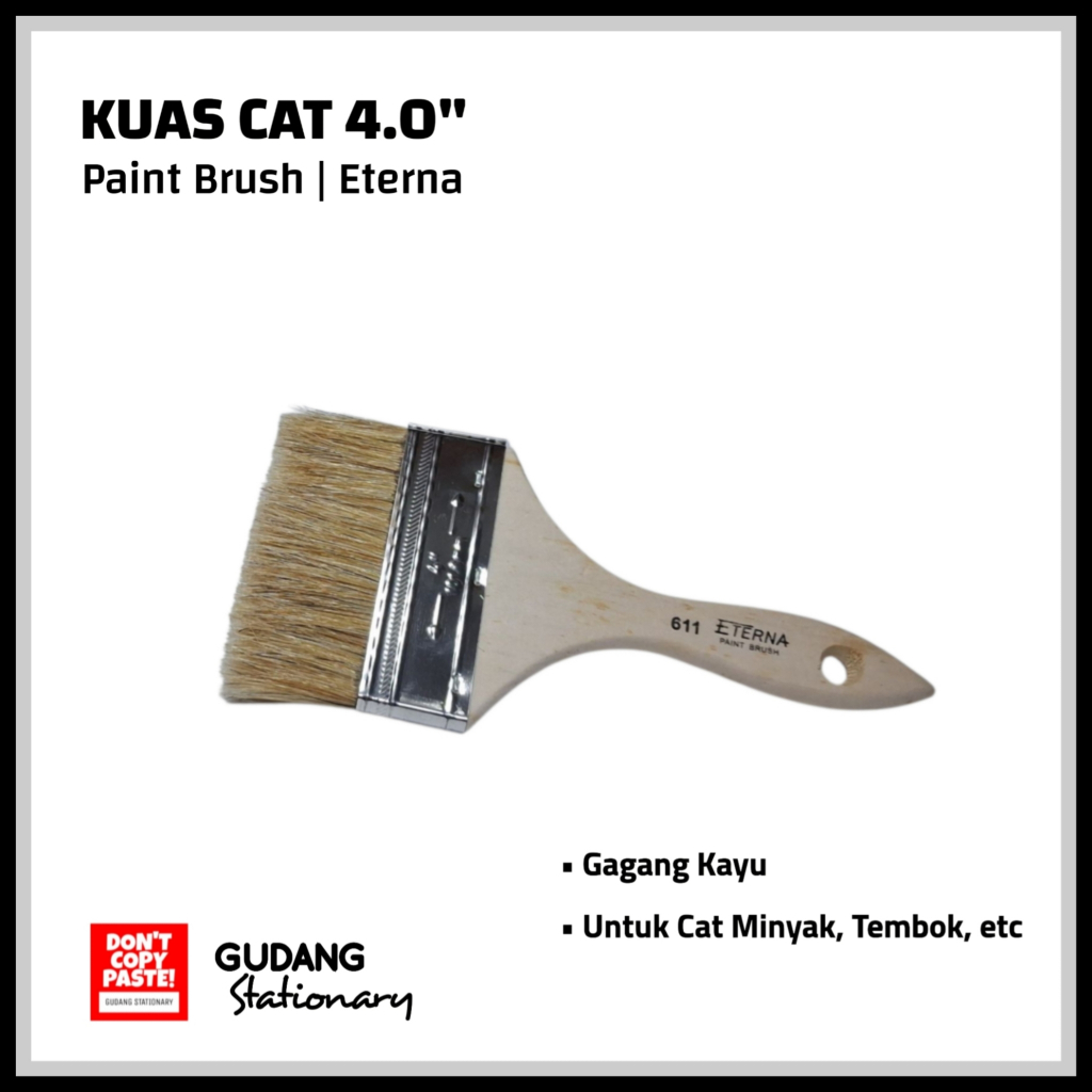 

Kuas Cat | Gagang Kayu | Paint Brush 4.0 Inch ETERNA