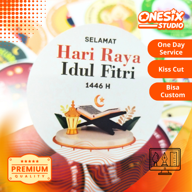 STIKER TOPLES LEBARAN IDUL FITRI / STIKER LEBARAN IDUL FITRI / STICKER BULAT / STIKER KEMASAN PARCEL