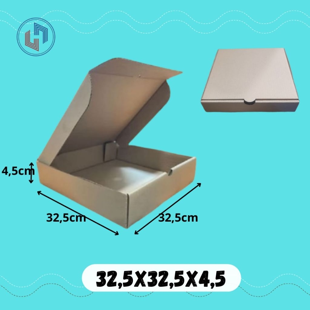 

Kardus Box Pizza 32,5x32,5x4,5 Kardus Pizza Die cut
