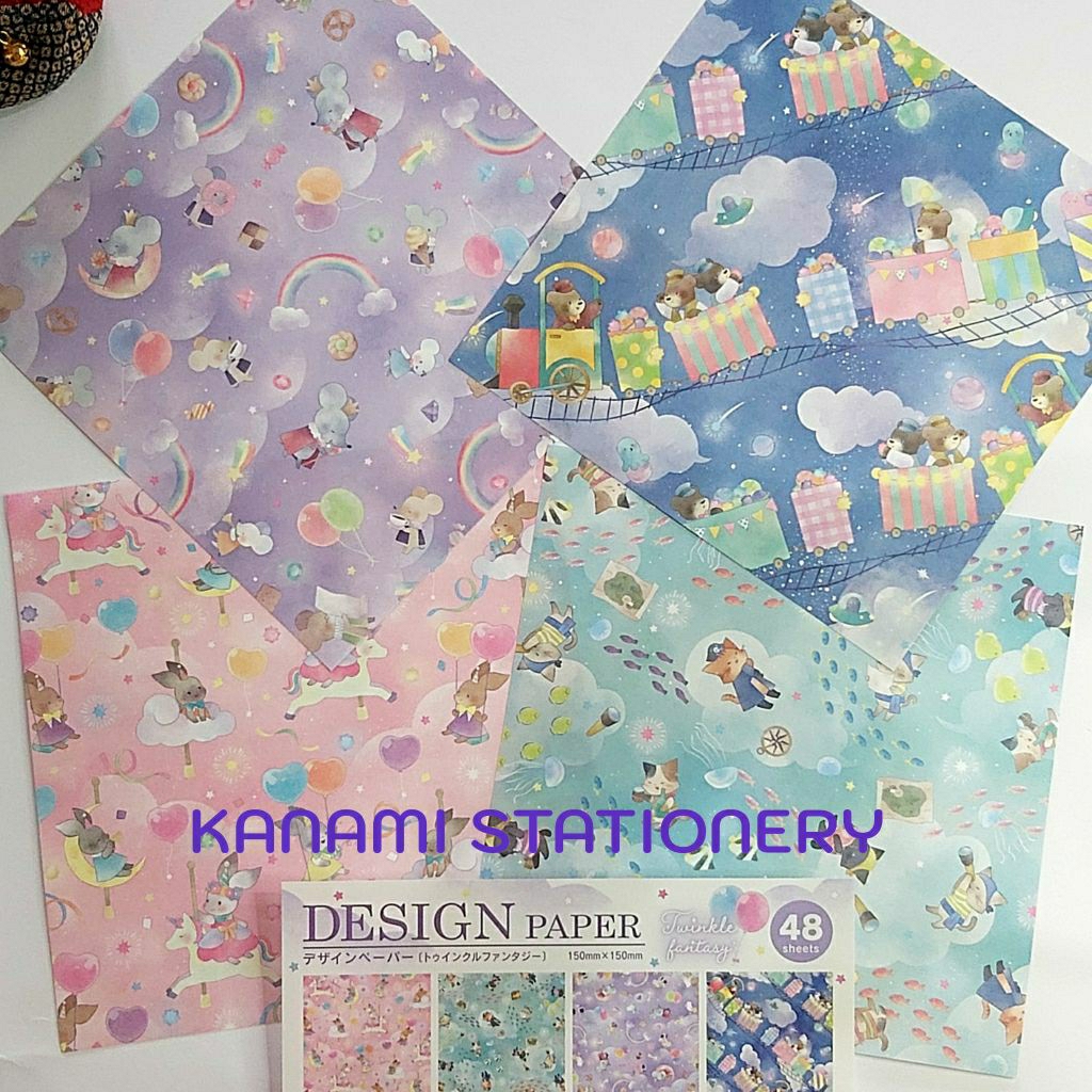 

KANAMI | Kertas Lipat Origami Paper 150x150mm Chiyogami Japanese Pattern Design Paper.