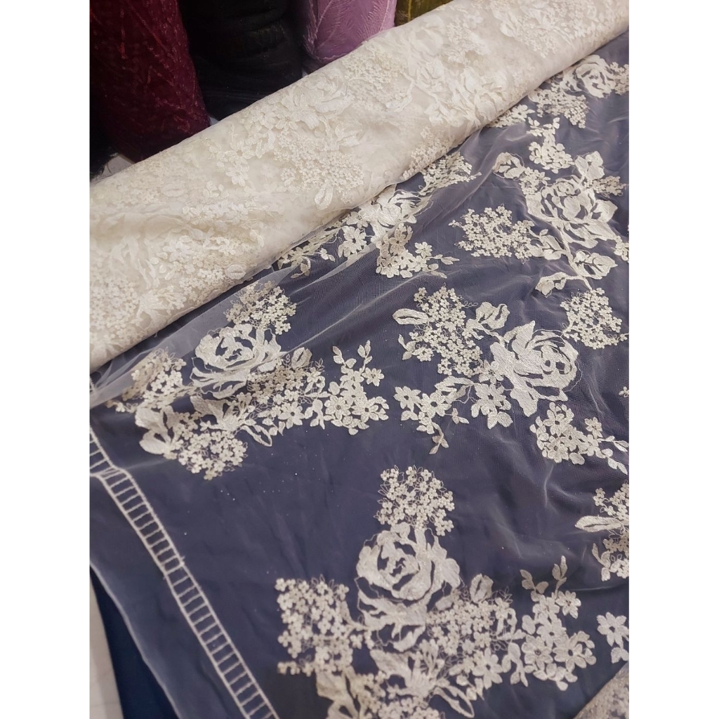 kain tile bordir - kain tile bordir Premium - kain tile bordir meteran - tile bordir original (BW)zr