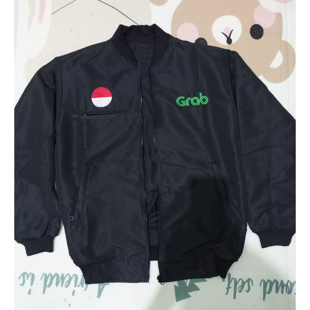 JAKET BOLAK BALIK GRAB HITAM VS POLOS HITAM ANTI KOTOR