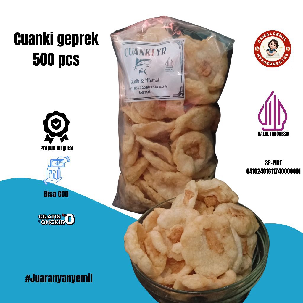 

Cuanki tahu geprek/cuanki tahu gepeng isi 500 pcs Snack/cemilan/toping boci dan seblak