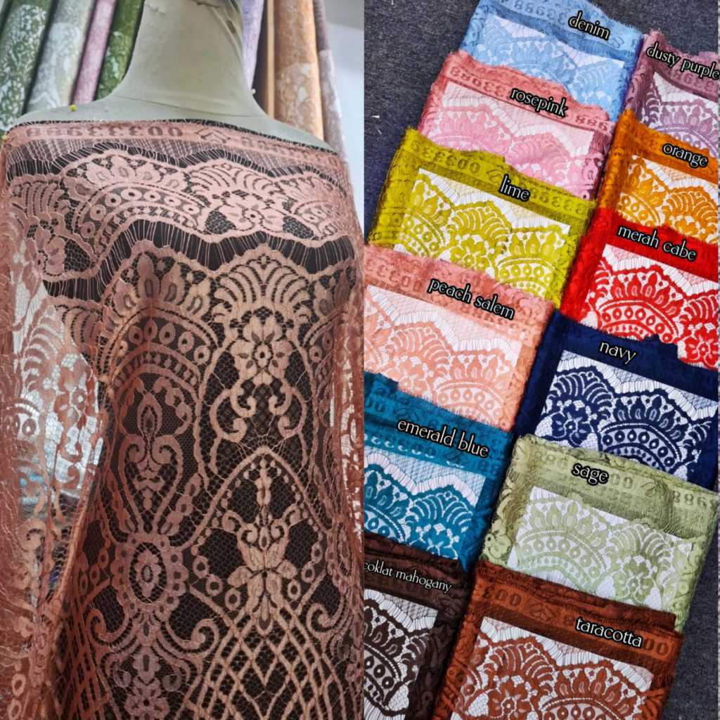 KAIN BROKAT SEMI FRANCIS BAHAN KEBAYA MODEREN SEMI FRANCIS BROKAT PANEL BAHAN LEMBUT