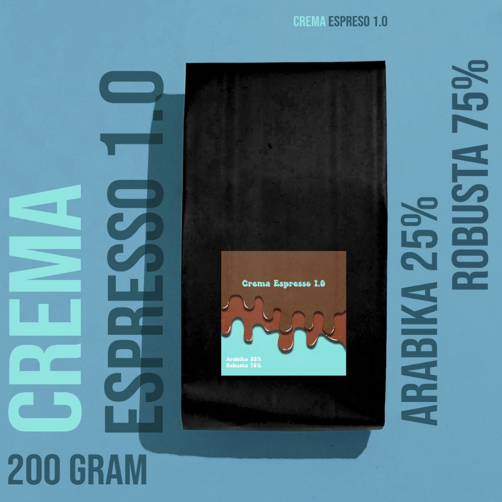 

Crema Espresso 1.0 – Kopi Arabika & Robusta Fresh Roast 200gr | 25% Arabika 75% Robusta | Espresso Khas Nusantara, Strong & Manis