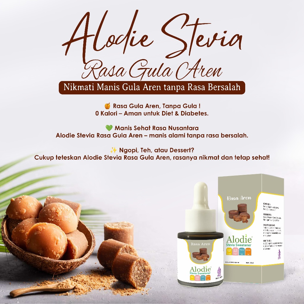 

Stevia Alodie Natural Sweetener Rasa Gula Aren