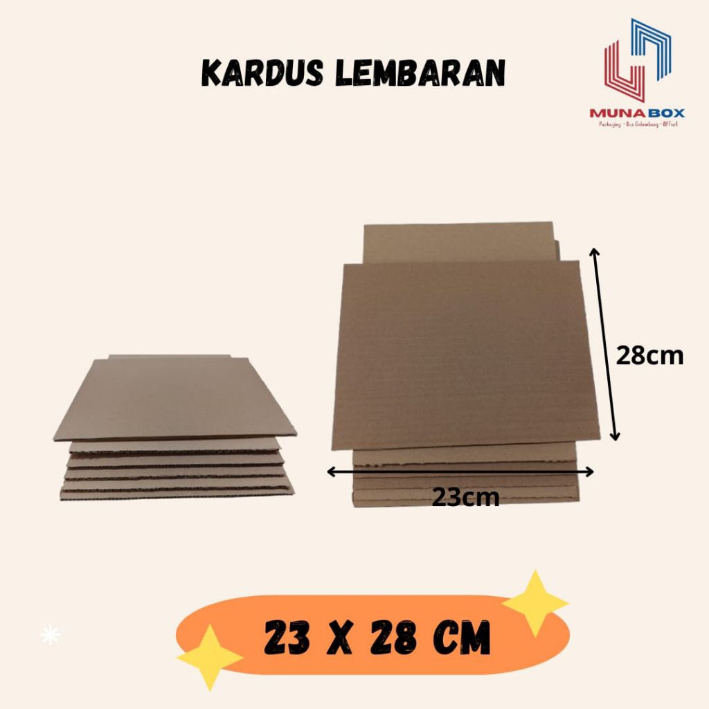 

Karton kardus lembaran sheet 23x28 cm single face polos