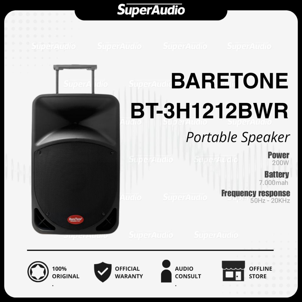 Bareton 1212BWR Speaker Portable 12 Inch