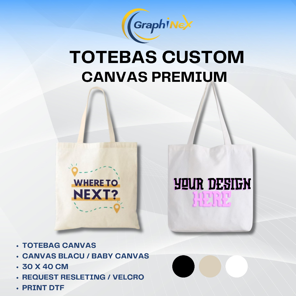Totebag custom / totebag canvas custom / totebag custom logo / totebag custom nama / totebag promosi